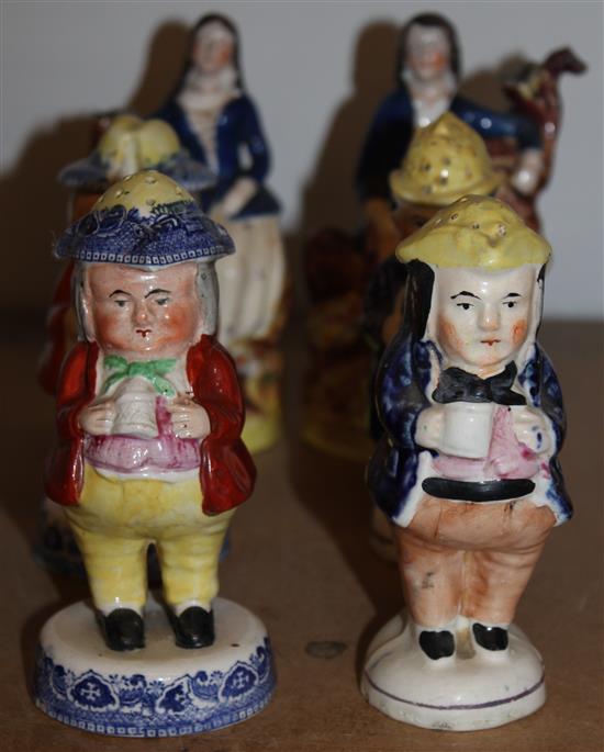 6 pottery figures